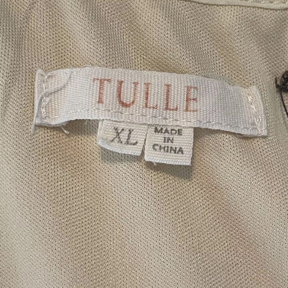 Tulle Tank Top Blouse M Cream Spaghetti Strap Layered Dainty Coquette Boho EUC - Picture 8 of 8